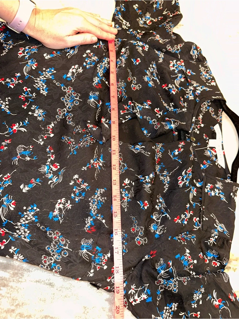 NWOT Veronica Beard Preston Silk Size 6 Black Floral Ruffle Long-Sleeve Dress - Picture 12 of 12